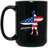 Image of American Flag Surfer Tee Shirt USA Love Surfing Surf Gifts