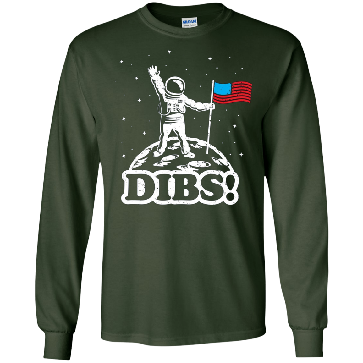 American Flag on Moon July 4th funny t shirt Astronaut space