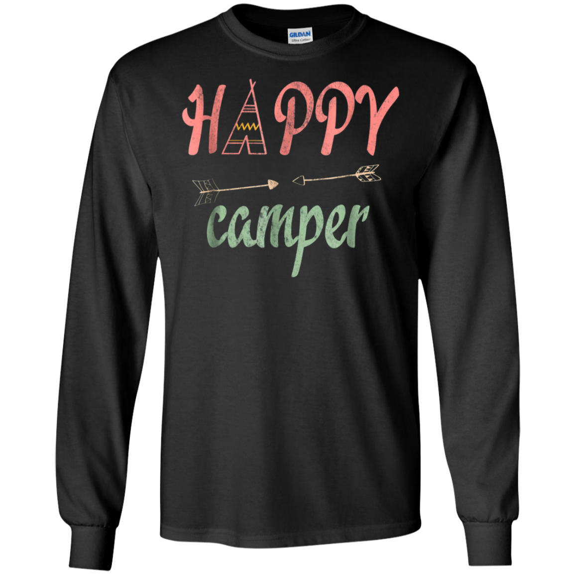 Arrow Happy Camper TShirt - Funny Camping Shirt