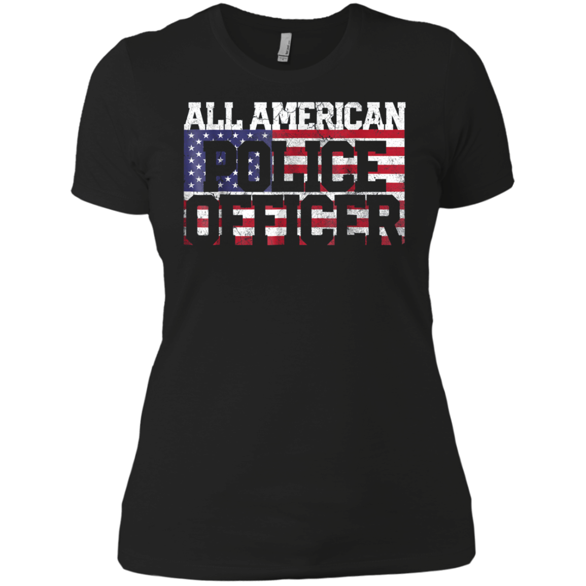 4th of July TShirt All American Police Officer Father's Day