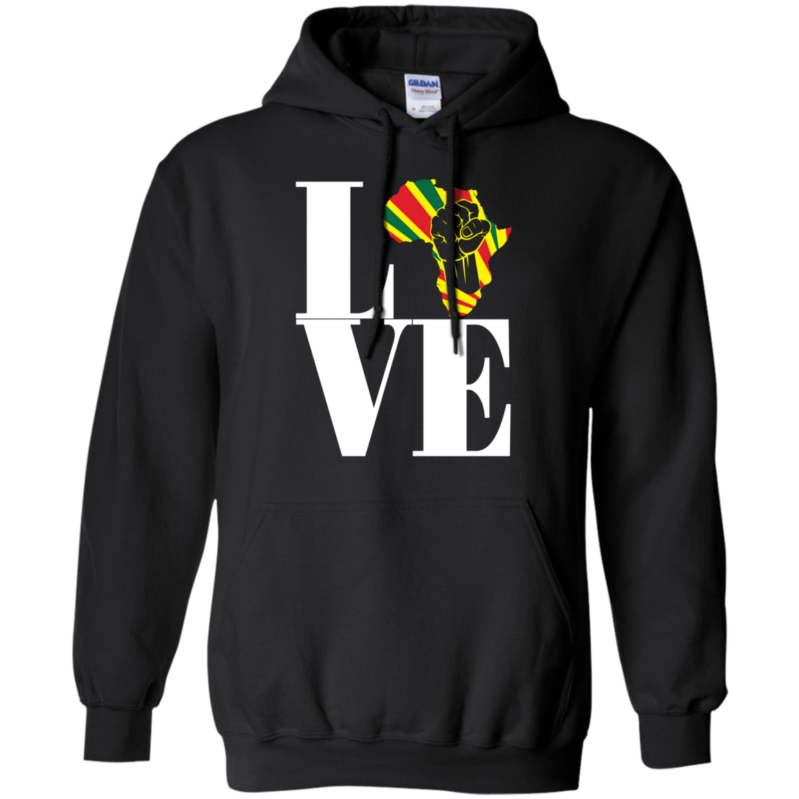 African black power map raised fist I love Africa t-shirt