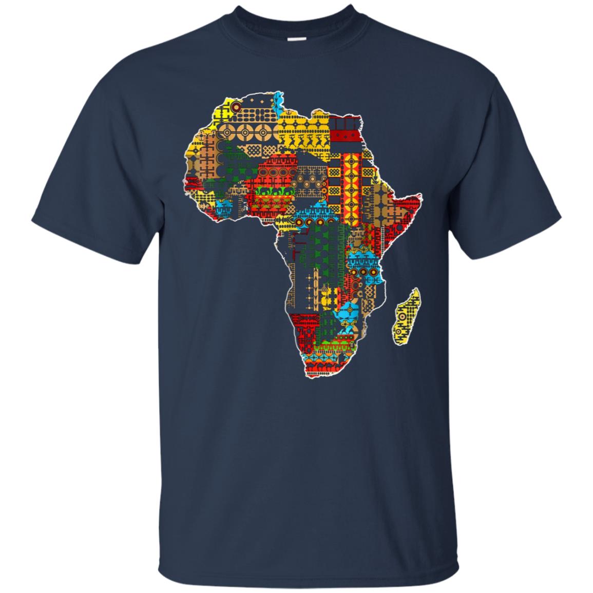 African pride traditional ethnic pattern Africa map t-shirt