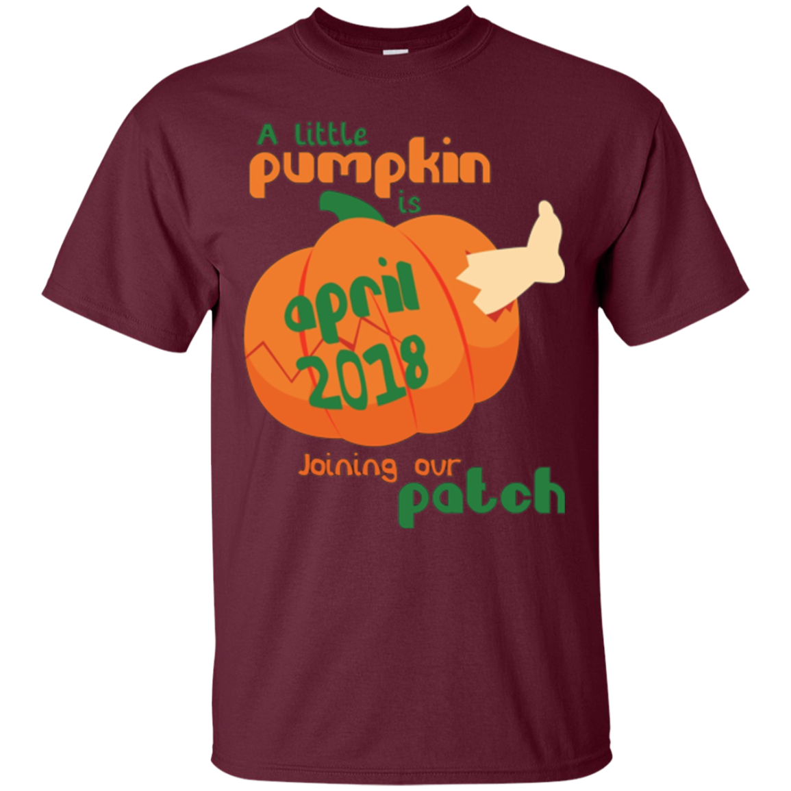 April 2018 Little Pumpkin Pregnancy Announcement Shirt Gift