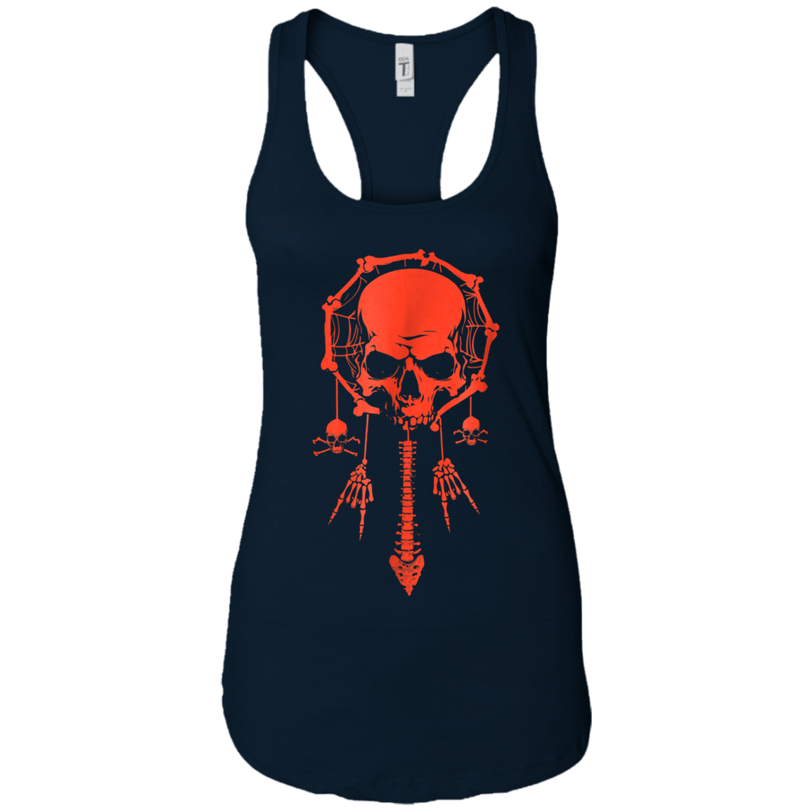 Funny Halloween T-Shirt Skull Dream Catcher Bone Rock Hand
