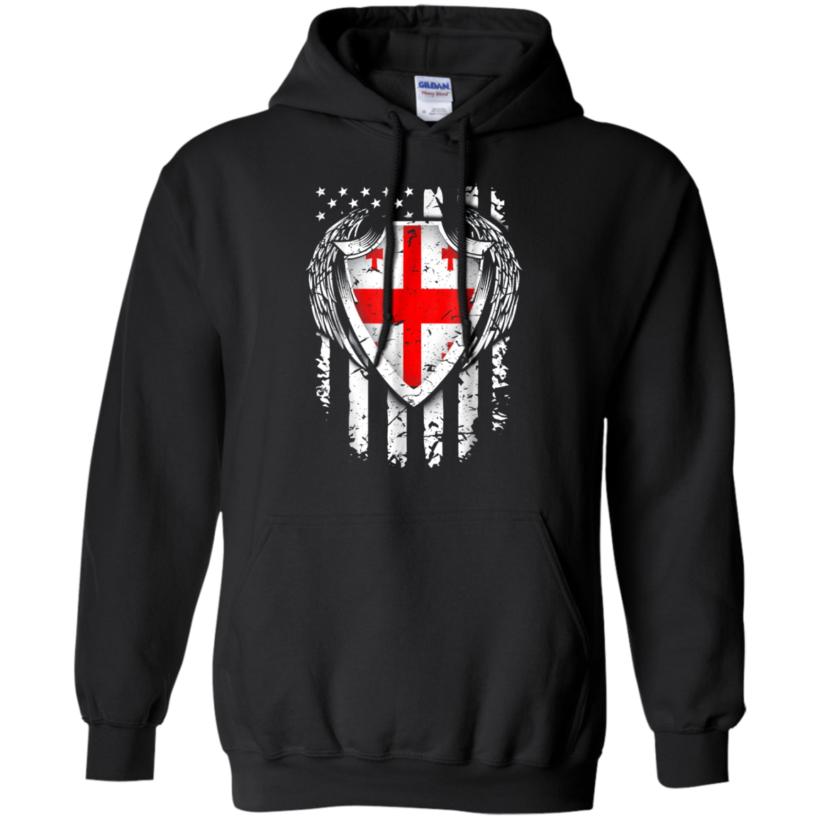Angel Georgian American Flag Patriotic Georgia USA Tshirt