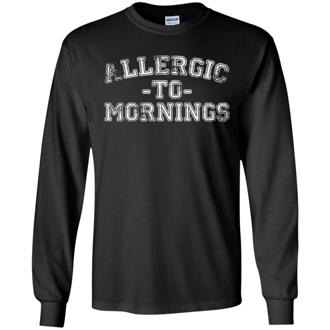 Allergic To Mornings T-Shirt - Funny Sleep Late Lovers Tee