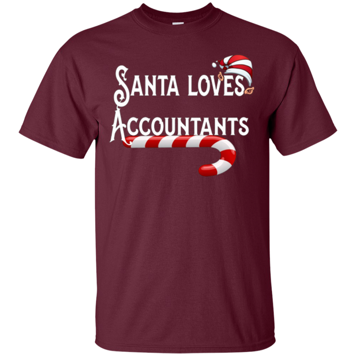 Santa Loves Accountants T-Shirt Numbers Gift Tee