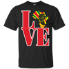 Image of African black power map raised fist I love Africa t-shirt