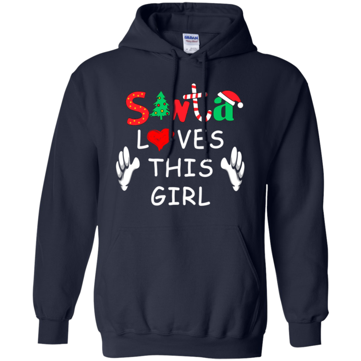 Santa Loves This Girl T Shirt Funny Christmas Gift Shirts