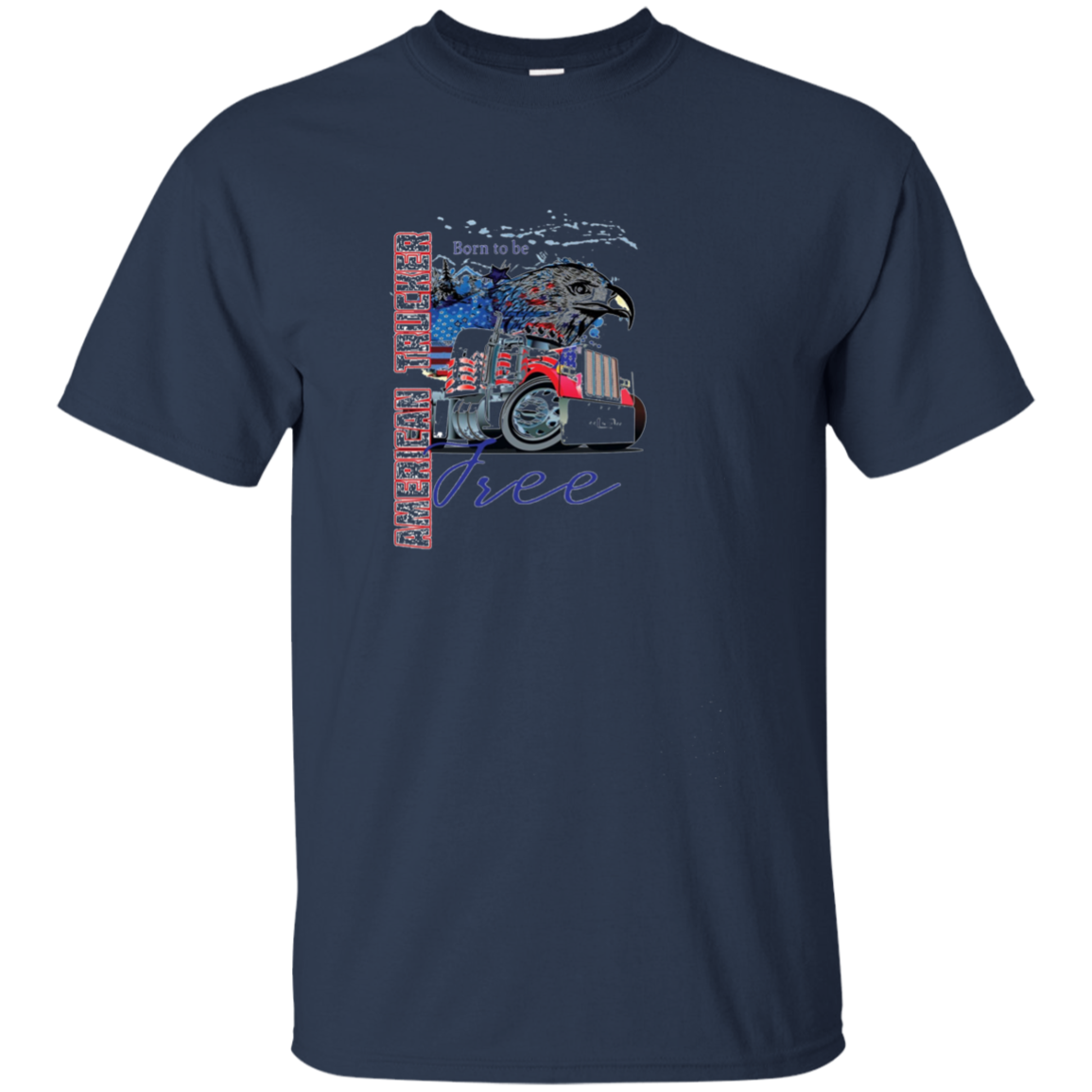 American TruckerT Shirt Truck Driver Patriotic TShirt