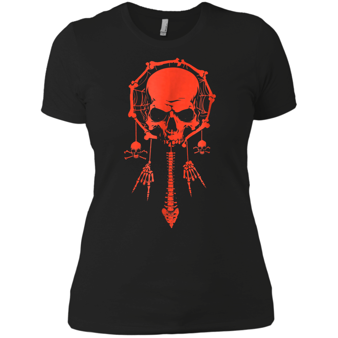 Funny Halloween T-Shirt Skull Dream Catcher Bone Rock Hand