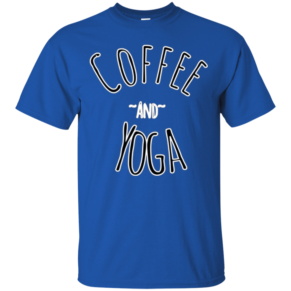 "Coffee and Yoga" Black And White Tee
