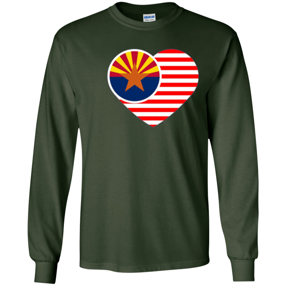 Arizona Flag Shirt USA American Flag T-Shirt Vintage Heart