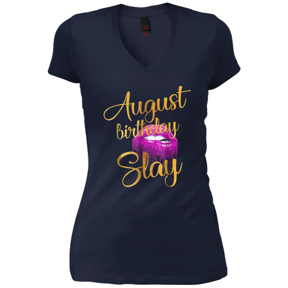 August Birthday Purple Lips Slay T-shirt Birthday Gift