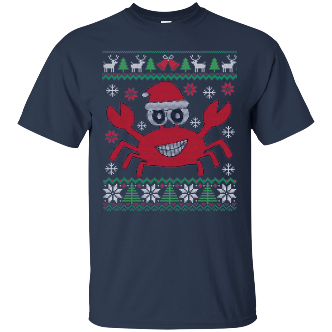 Santa Claws Festive Crab Ugly Christmas Sweater T-Shirt