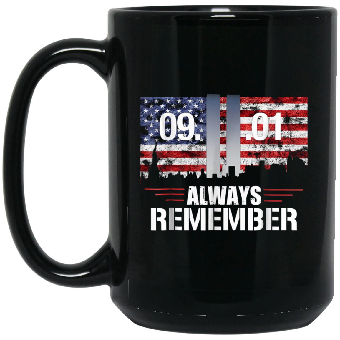 Always Remember 9/11 Memorial USA Flag Patriot Day Tee