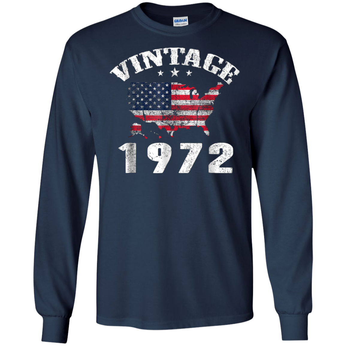 American USA Flag Vintage 1972 Shirt 46th Birthday Gifts Tee