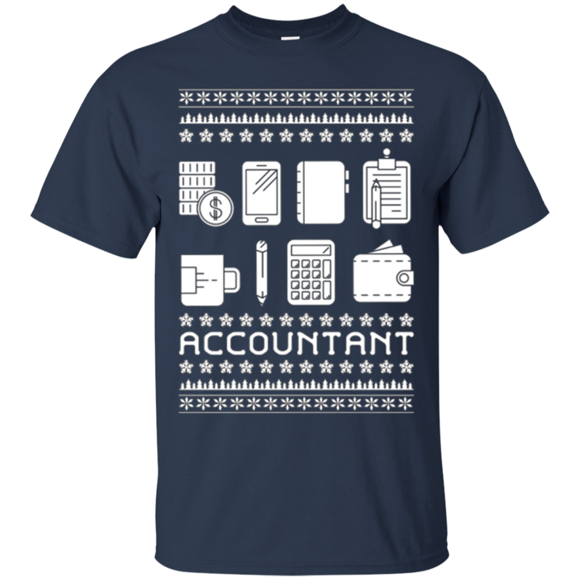 Christmas Ugly Sweater Style T-shirt Gift For Accountant