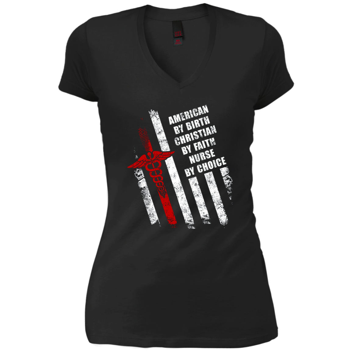 American By Birth Christian By Faith Nurse T-shirt