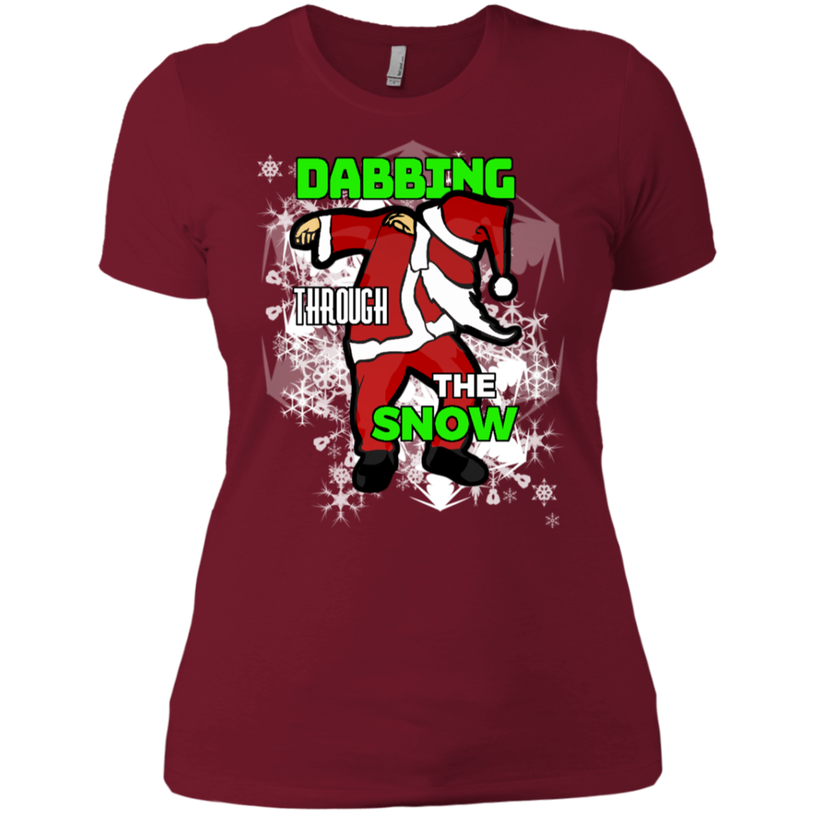 Santa Dabbing Through The Snow Cute Christmas Tee Shirt