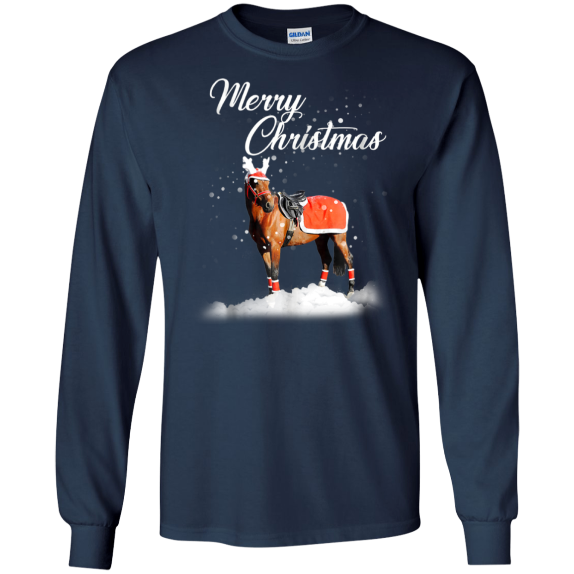 Santa Merry Christmas Horse TShirt Farm Farmer Christmas Tee