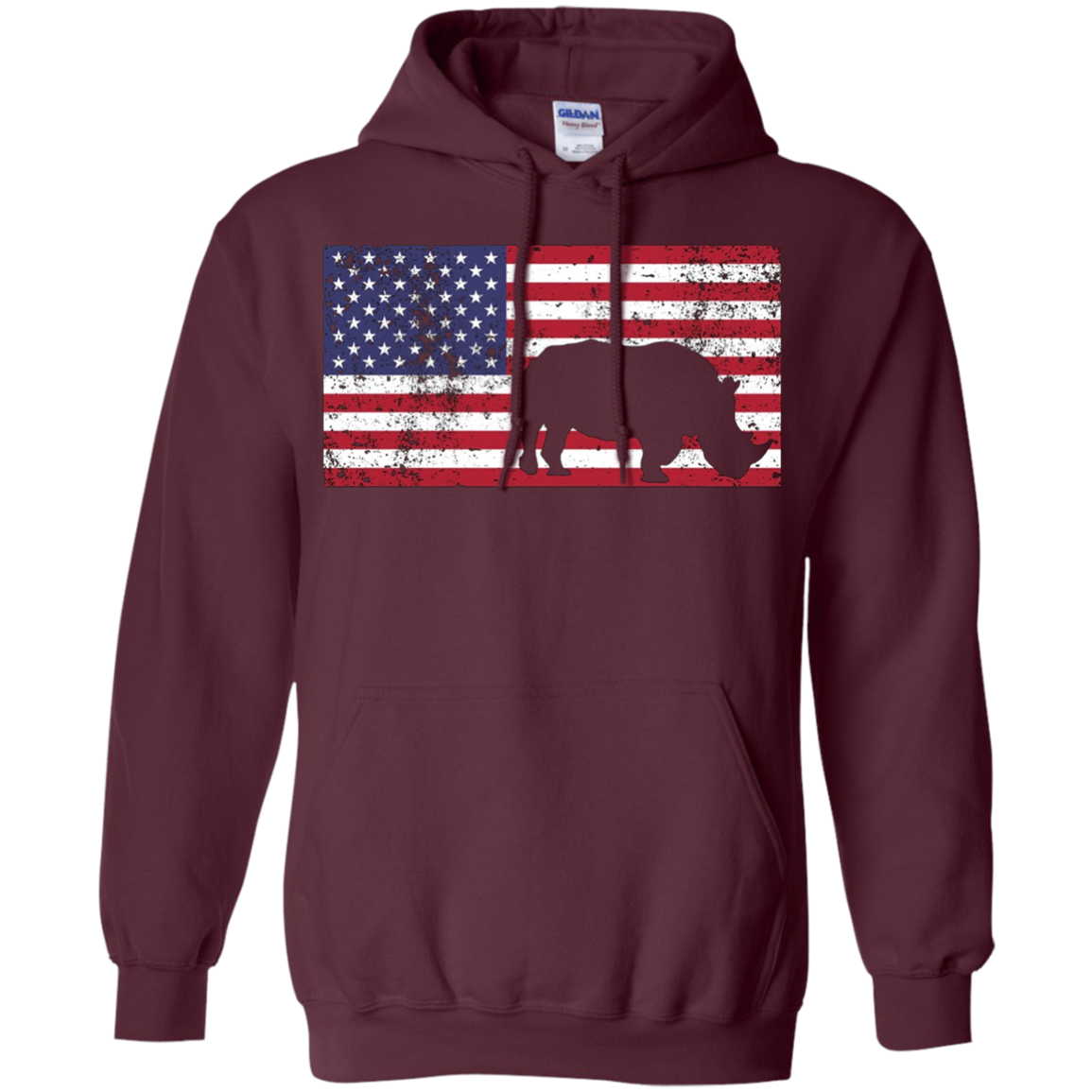 American Flag Rhino Rhinoceros Conservation T-Shirt Gift