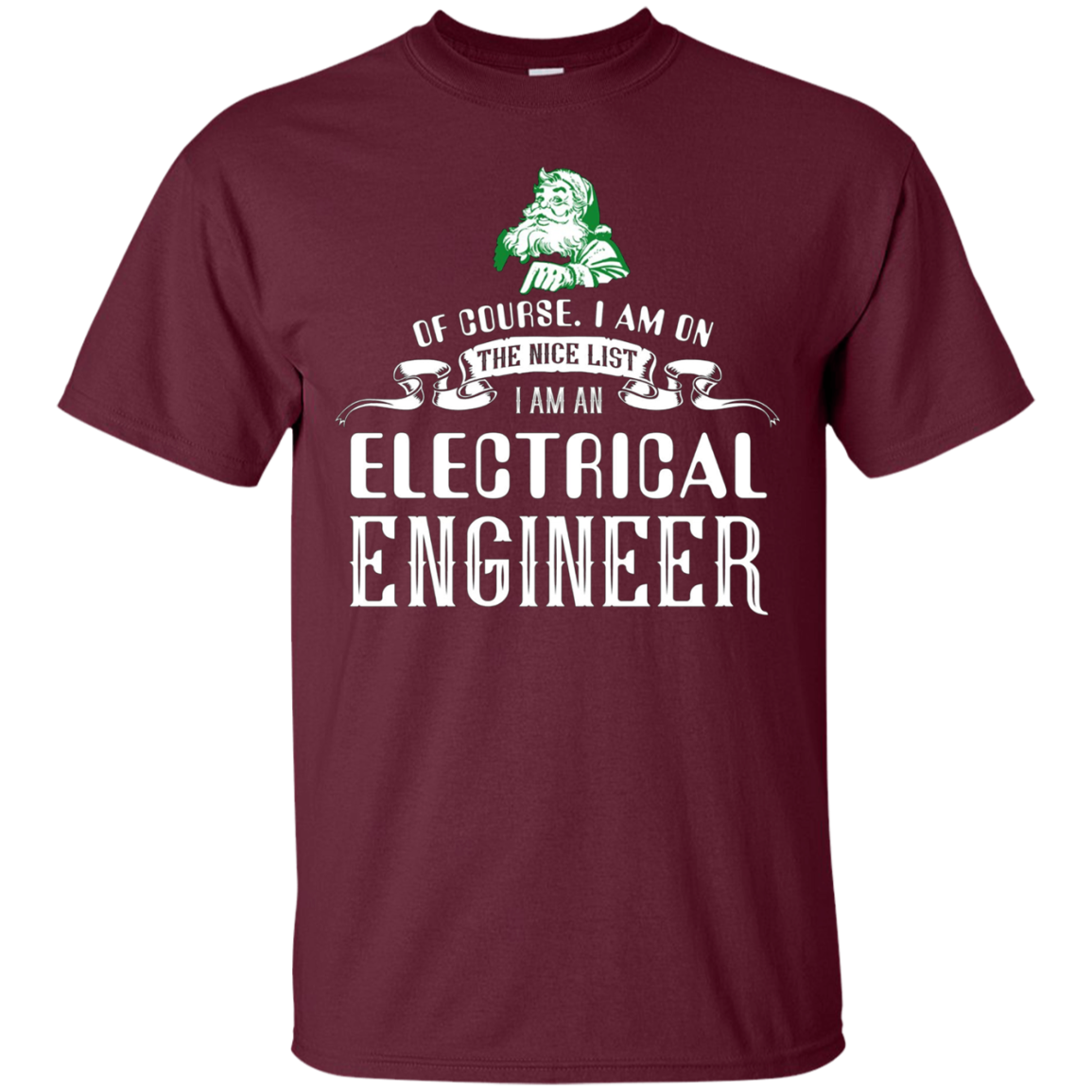 Santa Electrical Engineer Funny Tshirt on Christmas Holiday