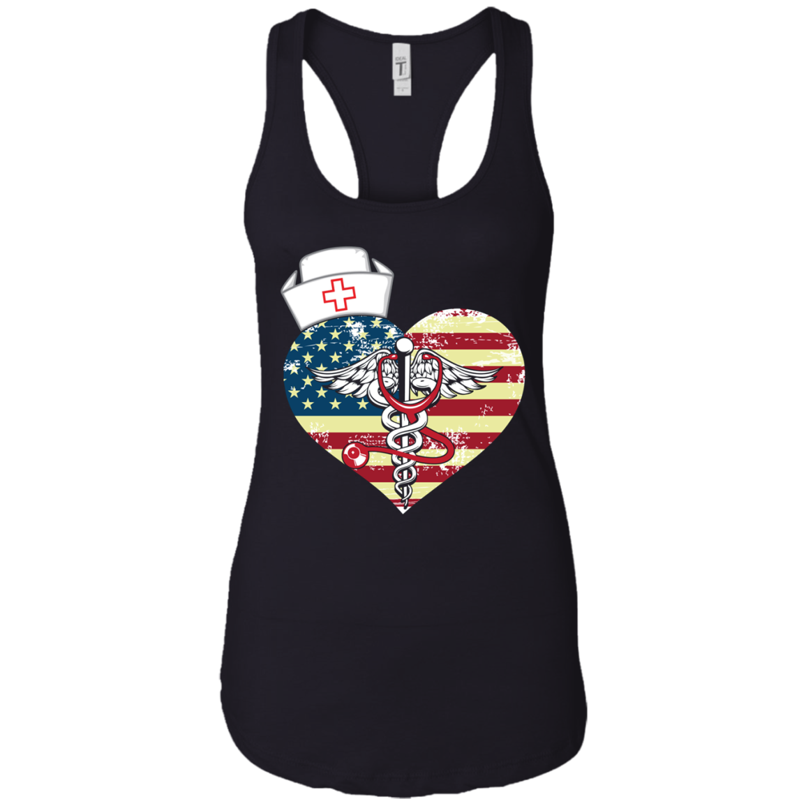 American Flag Nursing Heart National Nurse Week T-shirt