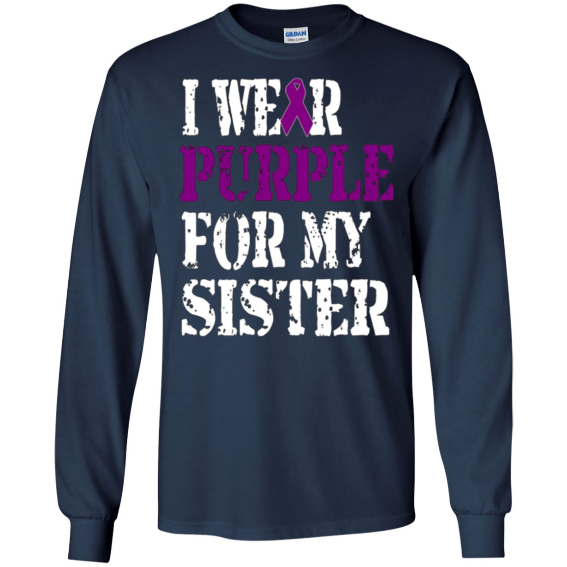 Alzheimer's Awareness T-shirt I Wear Purple For My Sister