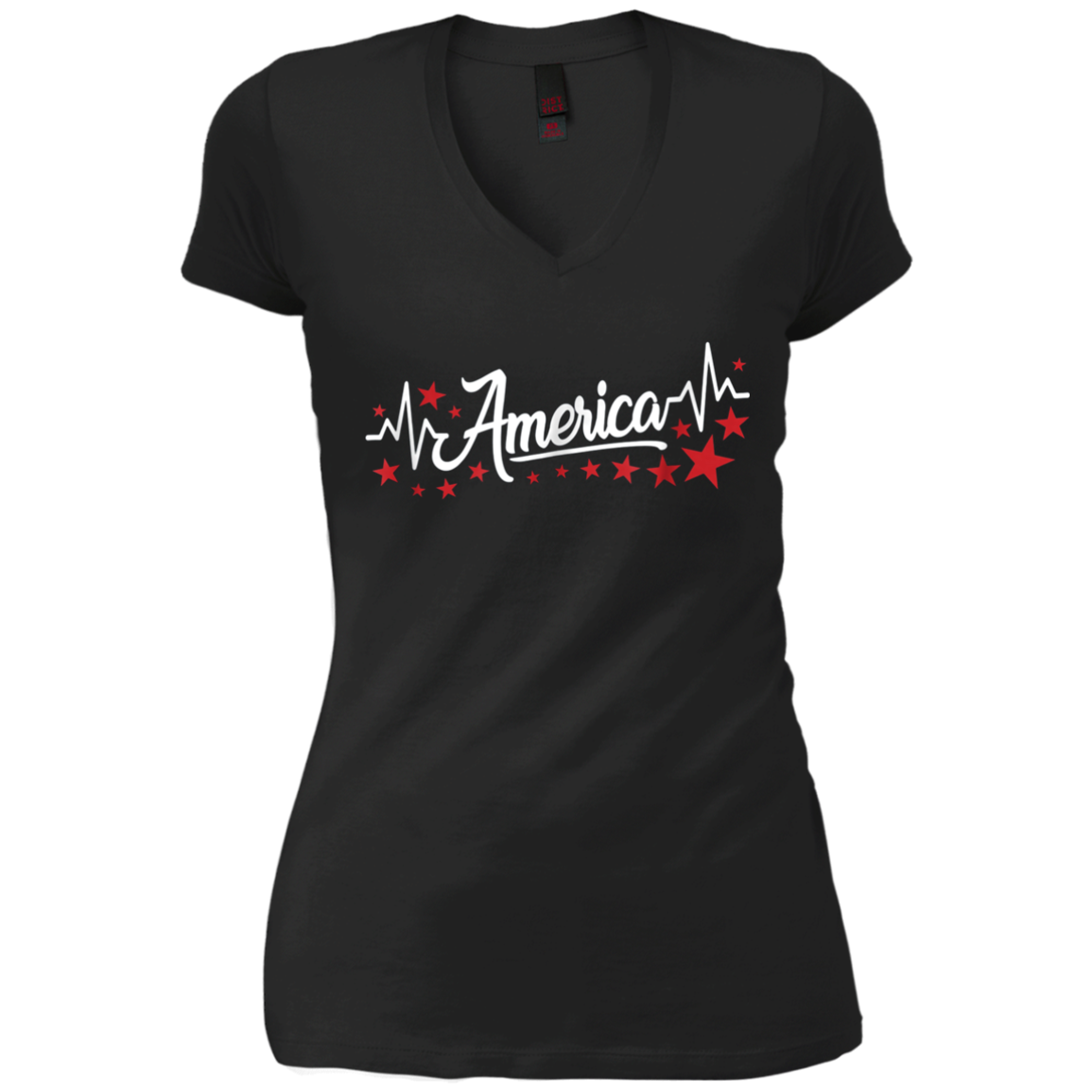 America Heartbeat Red Shirt Fourth of July Outfit Stars