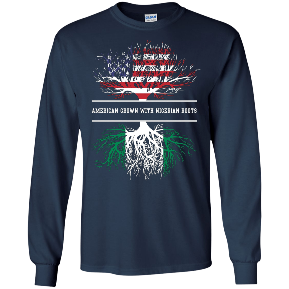 American Grown With Nigerian Roots T-Shirt Nigeria Tee