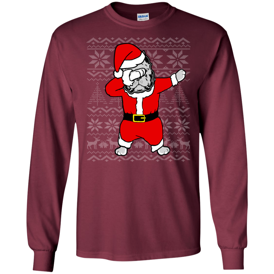 American Bully Dabbing Santa Claus Xmas