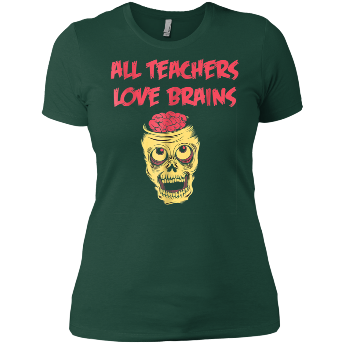 Funny Halloween Teacher All Teachers Love Brains T Shirt
