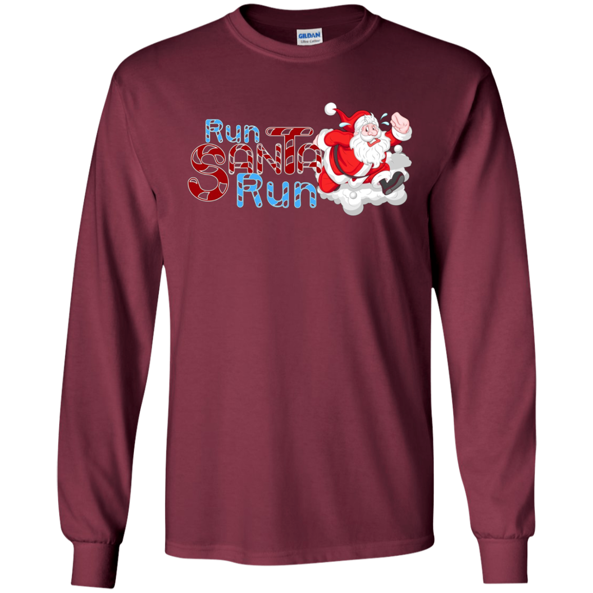 Santa Running Shirt-Funny Merry Christmas & Holiday T shirt