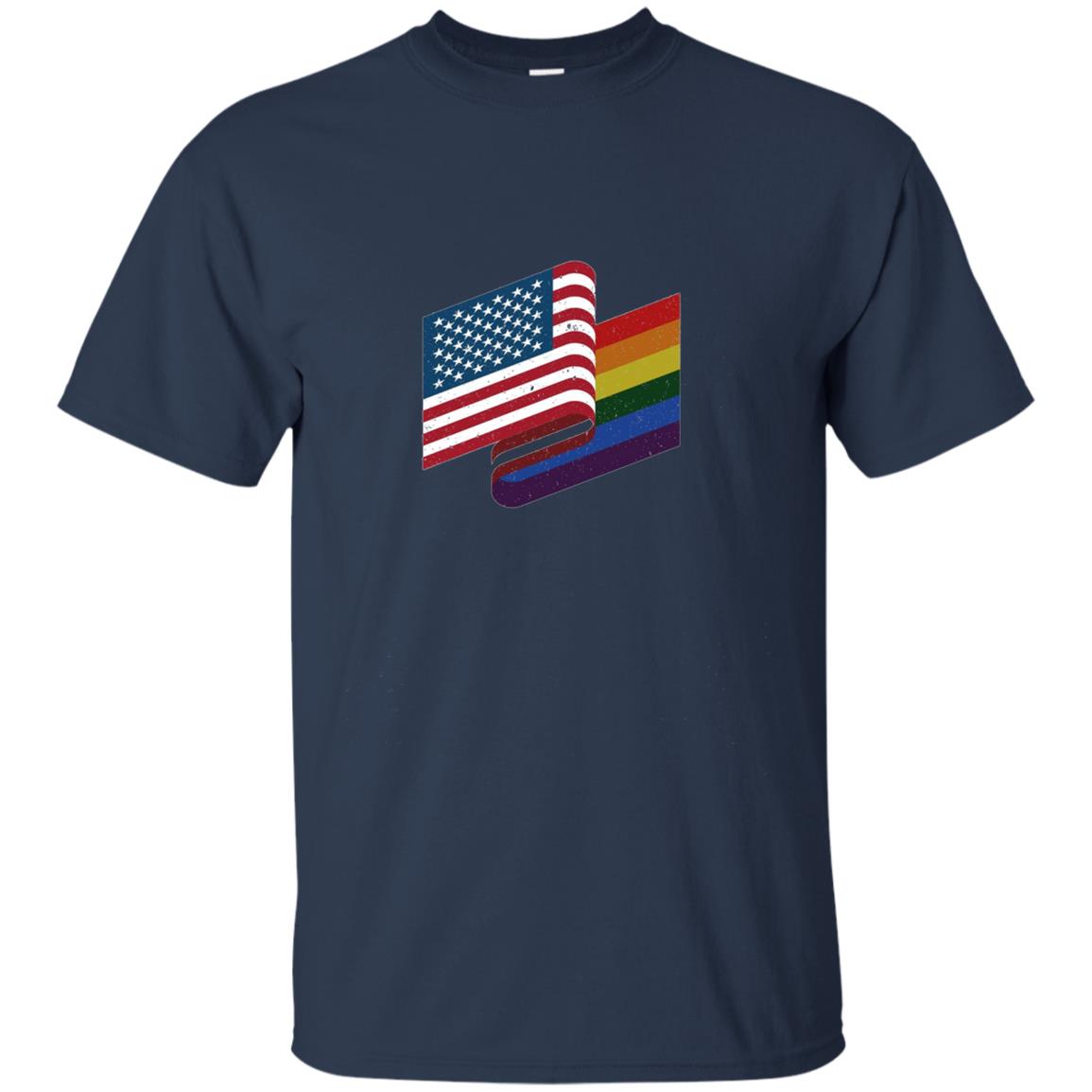 American Gay Flag Shirt, LGBT America Pride, 4th of July Tee