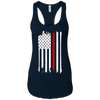 Image of American Flag Red Line USA Patriot July 4th Sleeves Shirt