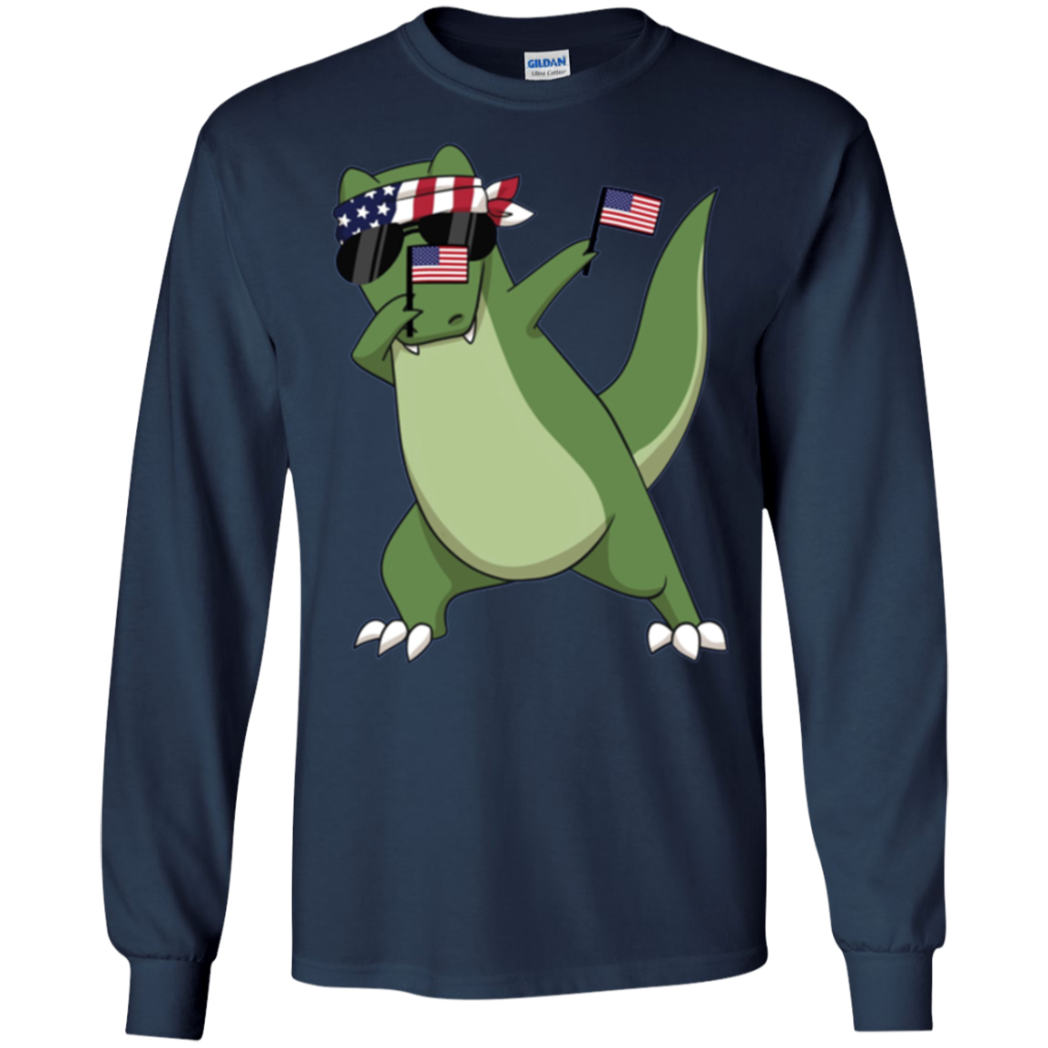 American Pride T-Rex Dinosaur USA Dabbing Funny T Shirt