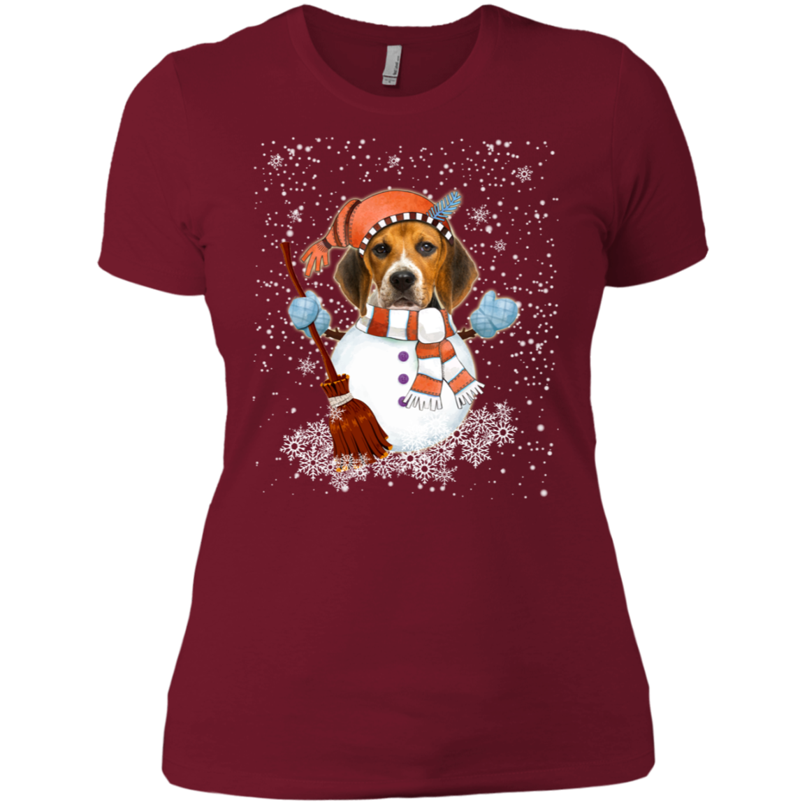 Christmas Snowman Beagle Funny T-shirt