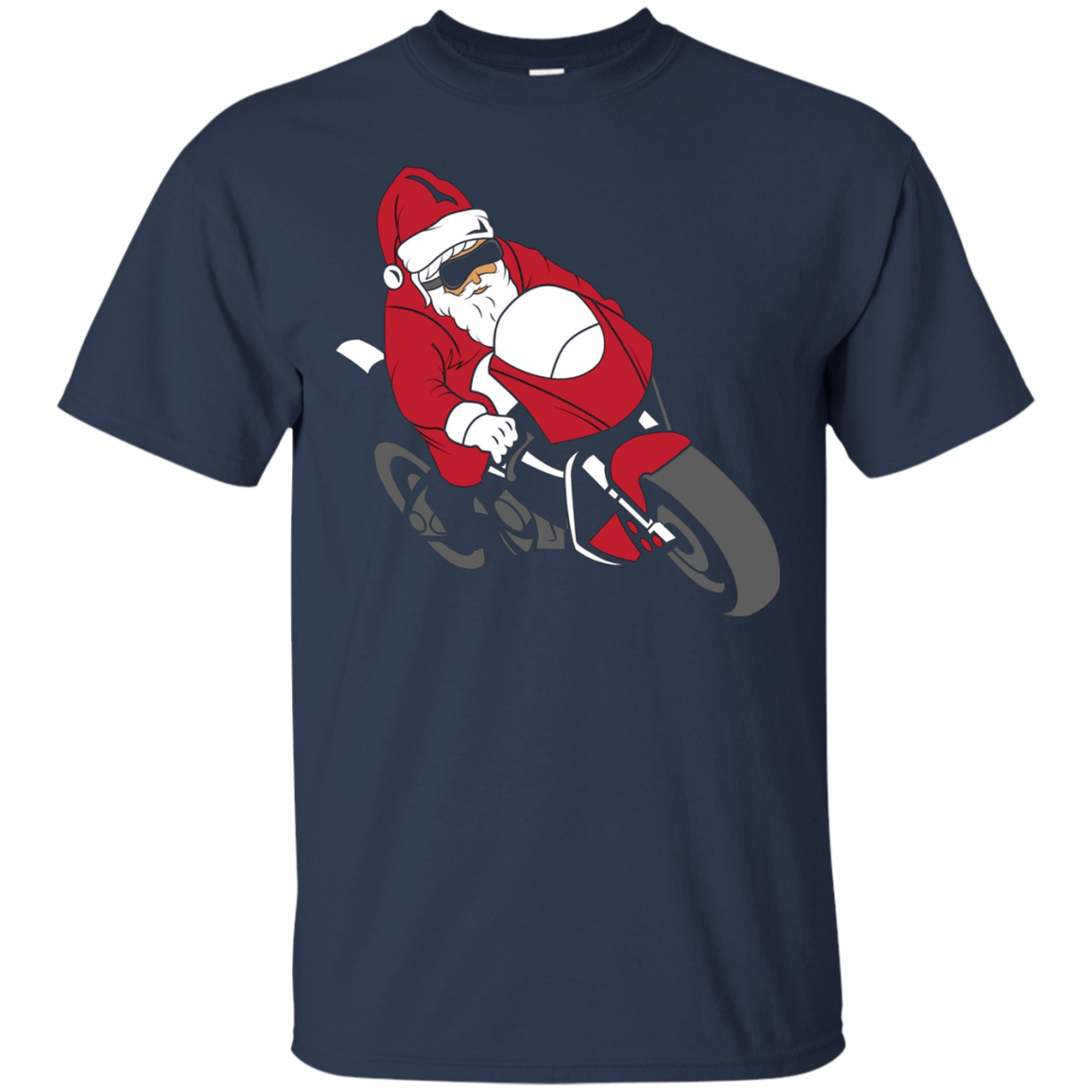 Santa Motorcycle T-Shirt | Funny Christmas Bike Shirt