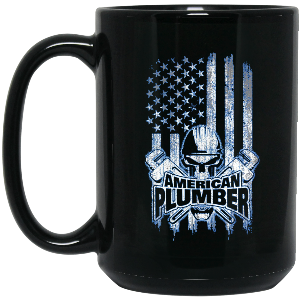 American Plumber T-Shirt Skull and Wrenches