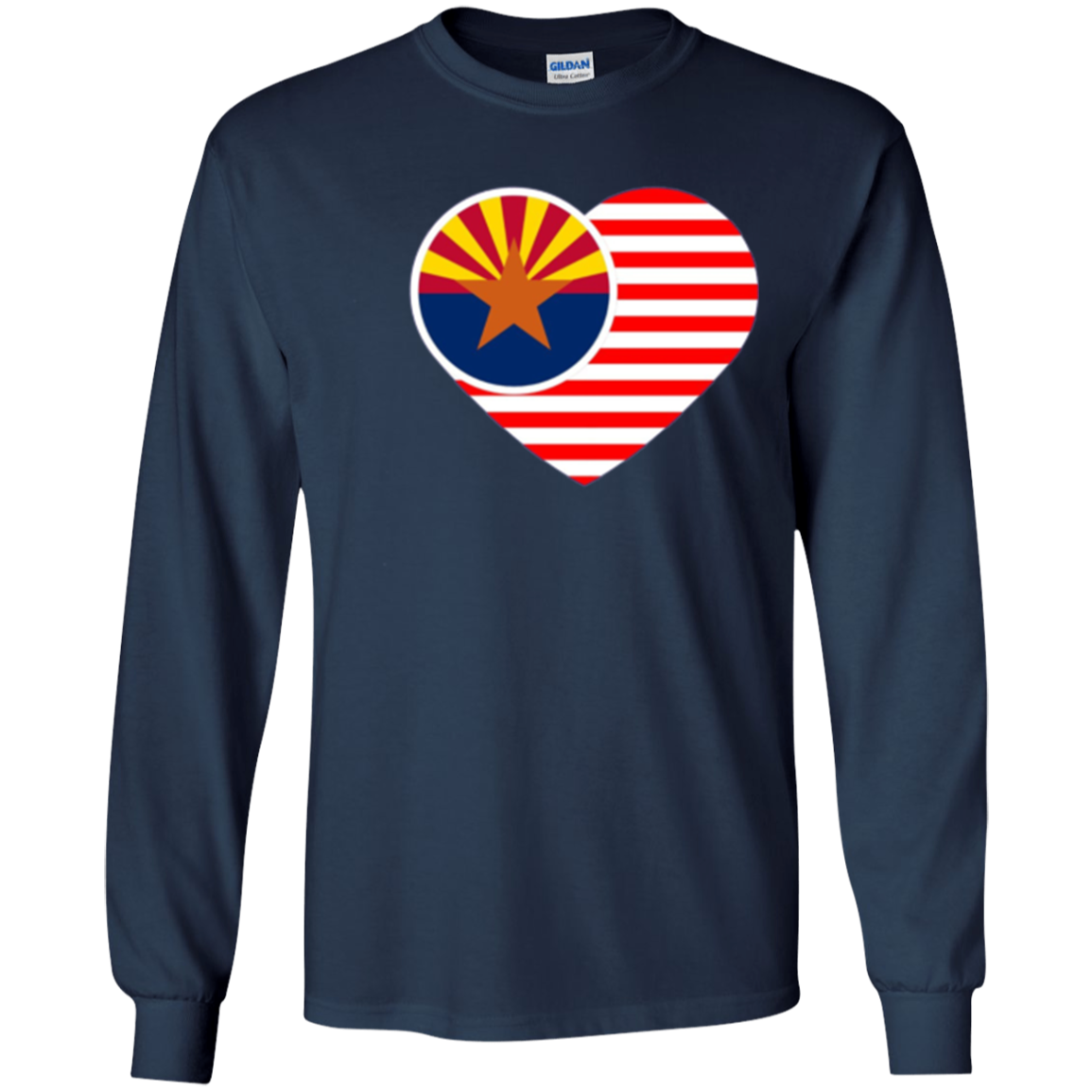 Arizona Flag Shirt USA American Flag T-Shirt Vintage Heart