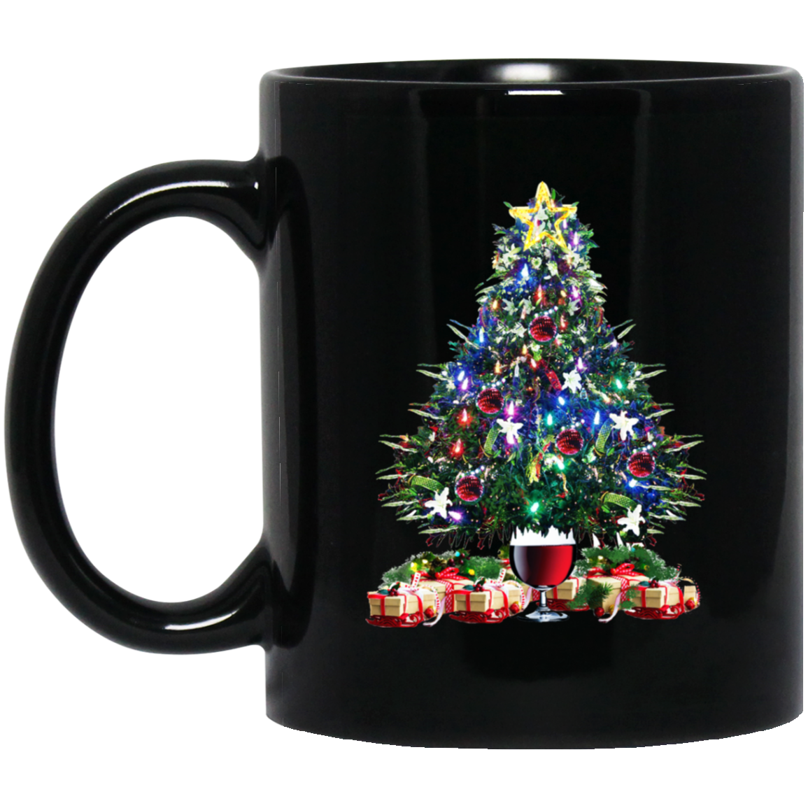 Christmas Tree Wine Glass - Merry Xmas Shirt Tee