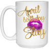 Image of April Birthday Purple Lips Slay T-shirt Birthday Gift