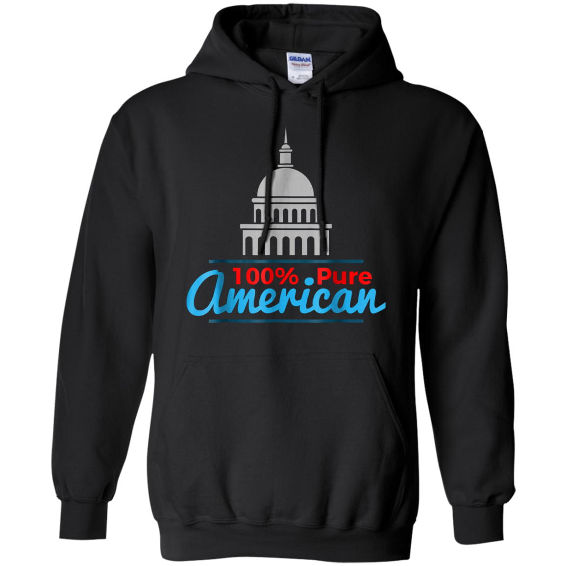 100% Pure American Proud Artwork T Shirt USA Citizen Gift