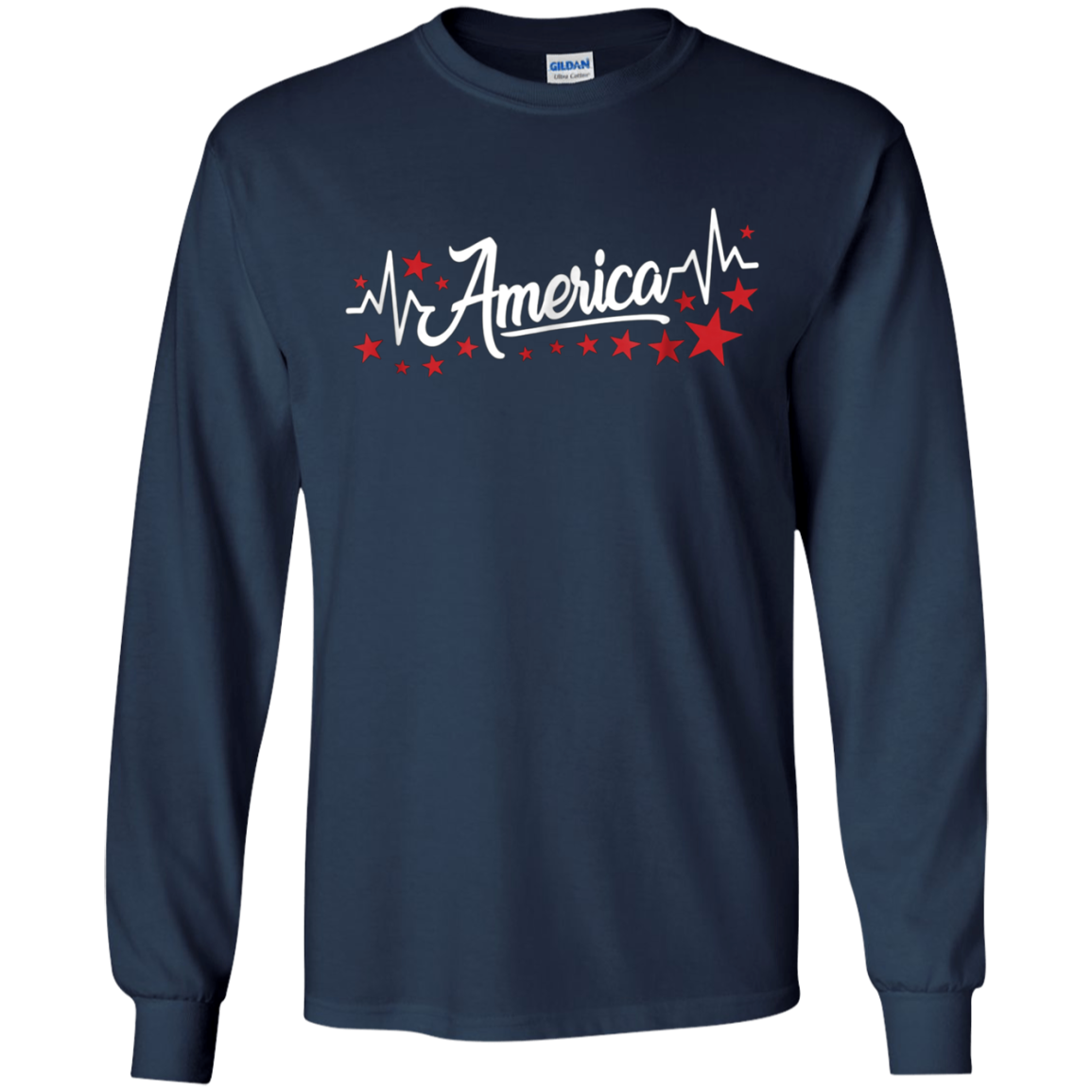 America Heartbeat Red Shirt Fourth of July Outfit Stars