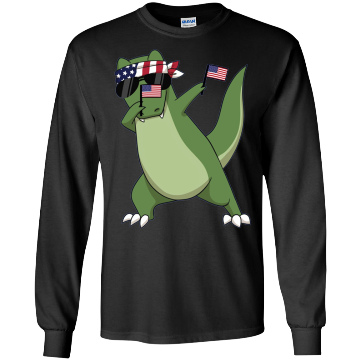 American Pride T-Rex Dinosaur USA Dabbing Funny T Shirt