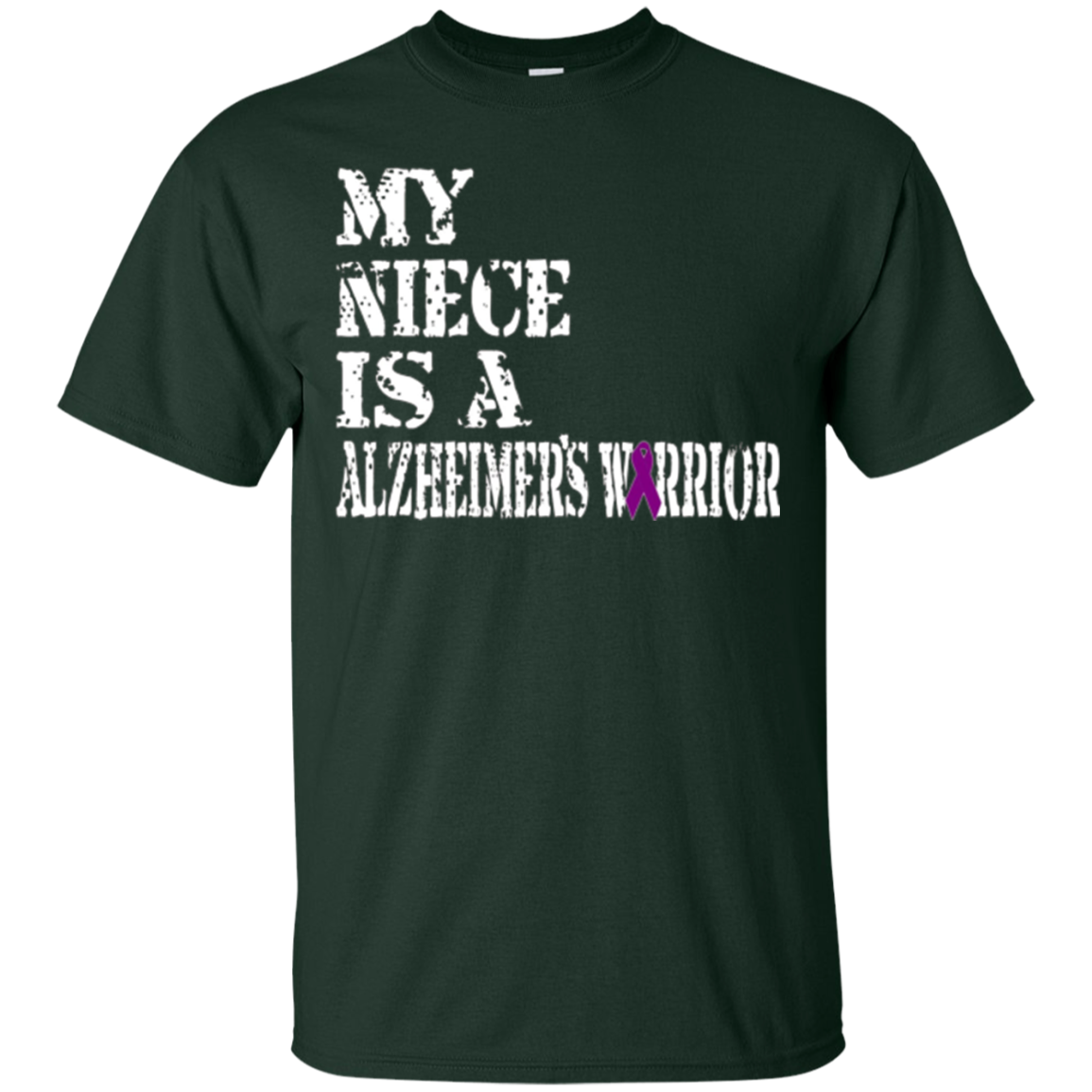 Alzheimer's Awareness T Shirt For Nieces Purple Ribbon Tee