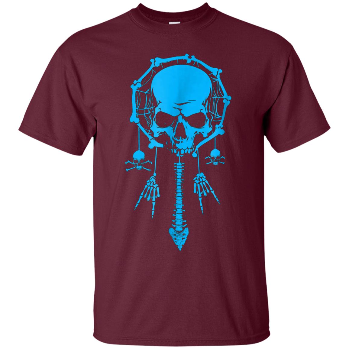 Funny Halloween T-Shirt Dream Catcher Skull Bone Rock Hand
