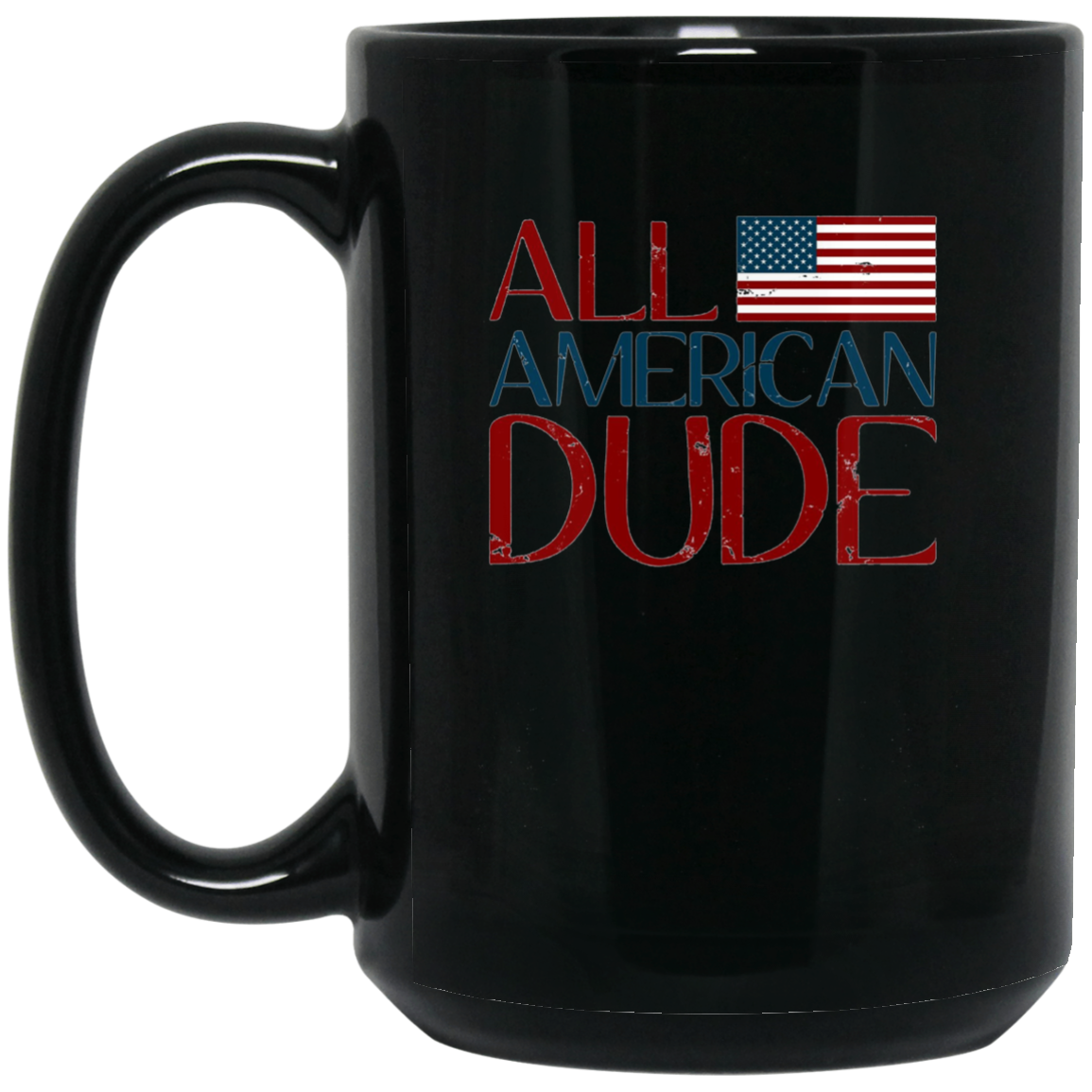 All American Dude 4th of July Patriotic America USA Shirt LS