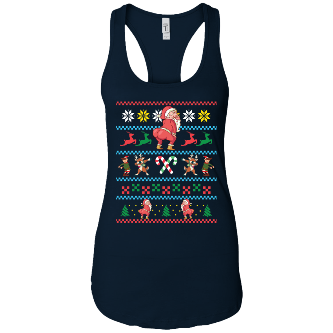 Santa Twerking T-Shirt Funny Elf Floss Dab Ugly Sweater